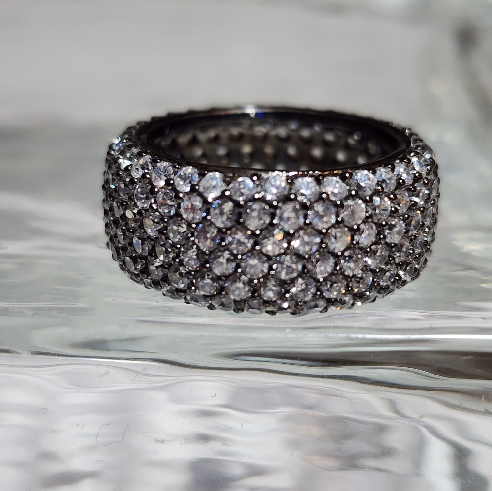 Eternity Dash White Rhodium Ring Sz 7